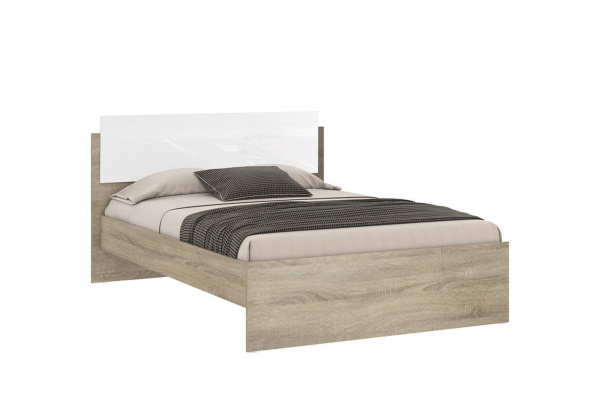 БЛАНКА кровать 140*200 дуб Сонома/Белый глянец 