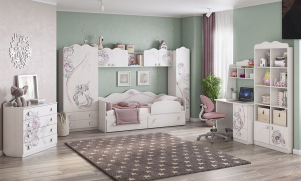 Кровать "Фэнтези" (белый рамух)