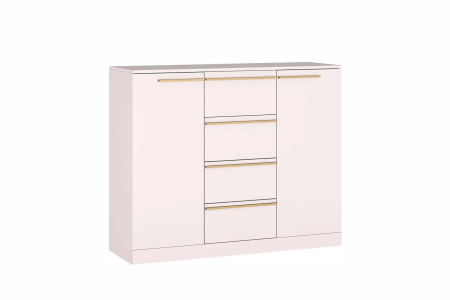 "НИКОЛЬ-8" комод (ФУР) (КОМПЛЕКТ ИЗДЕЛИЯ) (Сатиновое золото)