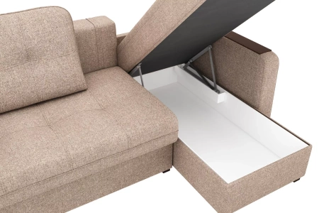 Диван-кровать угловой "SMART" Б3-1Пф-2Т-Б4 СК (Sherlock 932)