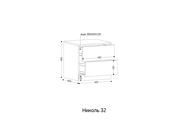 "НИКОЛЬ-32" тумба (ФУР) (КОМПЛЕКТ ИЗДЕЛИЯ) (Сатиновое золото)