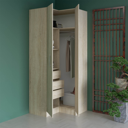 8.18 Шкаф для одежды угловой 960х2380х960(дуб сонома, Дуб сонома, Лотос 128)