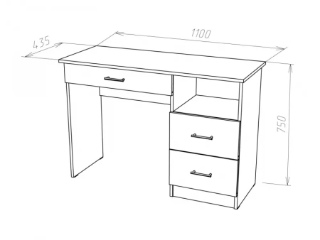 БЛАНКА стол туалетный дуб Сонома/Белый глянец