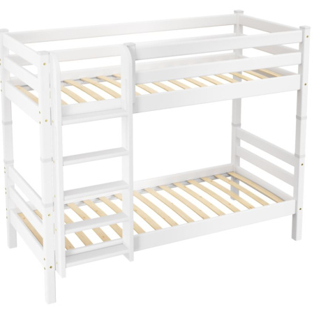 Двухъярусная кровать массив Пирус 800х1900(белый)