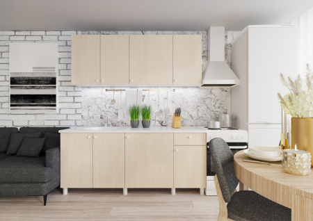 Кухня "POINT 180" (феррара) (корпус белый + фасад феррара)