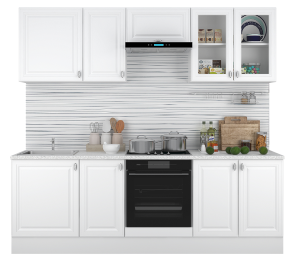 Кухня "ЕВА" (Белый софт) 2.4м