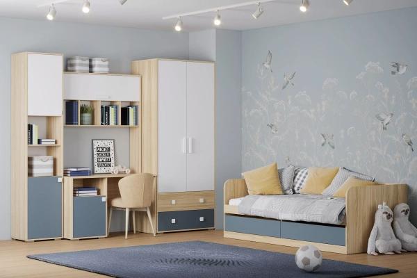 НМ 041.66 Кровать ( "Элиот", Маренго, Баунти Песочный)