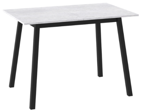 Стол TIRK-110, раздвижной  110(142)х70, СЕРЫЙ СЛАНЕЦ/ЧЕРНЫЙ