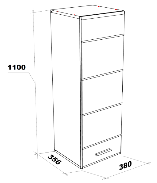 GLOSS шкаф навесной Белый/Белый глянец
