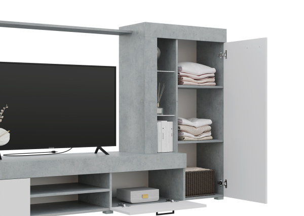 59ГДББ Гостиная "Дельта" ЛДСП (Бетон-белый)