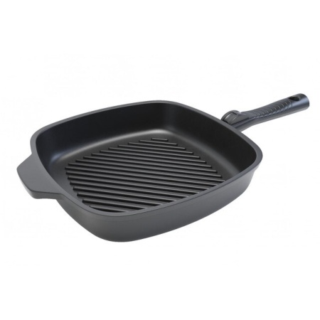 Квадратная сковорода-гриль 28, Ферра Индукция ( полимер-керам) с/р 59428G