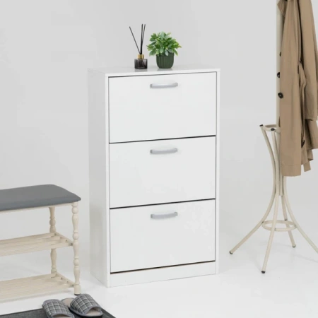 3.08 Обувница 602х1056х270(белый, белый, Лотос 128)