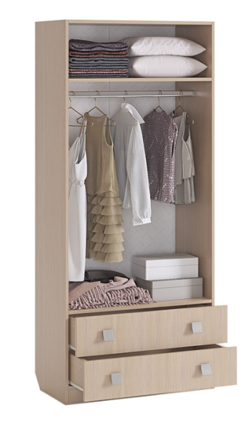 Шкаф комбинированный "Амели" (с ящ. 2-створчатый) (дуб млечный)