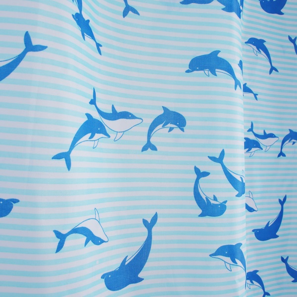 VETTA Шторка для ванной, полиэстер, 180х180см, "Дельфин" 461-060