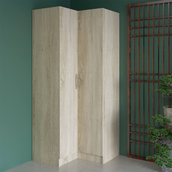 8.18 Шкаф для одежды угловой 960х2380х960(дуб сонома, Дуб сонома, Лотос 128)