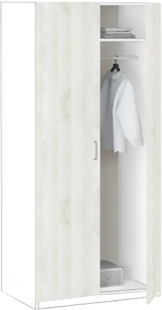 08.02 Шкаф 2-х дверный 840х2380х540(белый, сосна белая, Лотос 128)