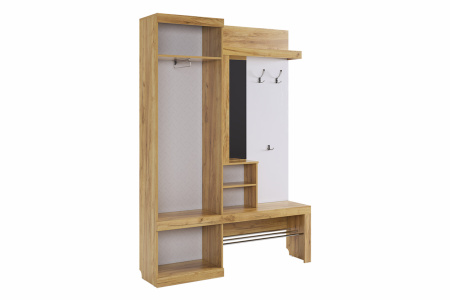 Прихожая "Алекс" (дуб крафт золотой/белое дерево)