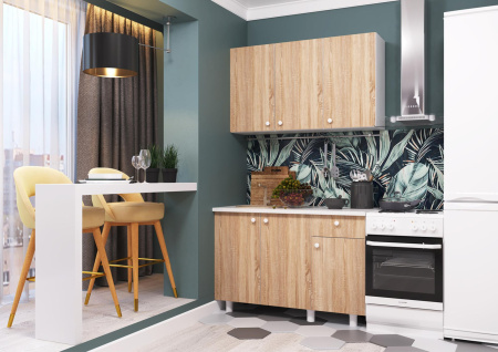 Кухня "POINT 120" (сонома) (корпус белый + фасад сонома)