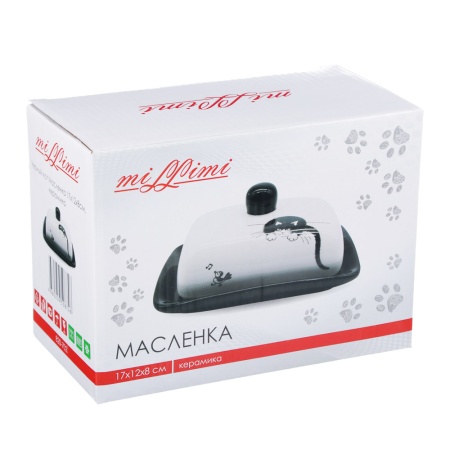 MILLIMI Черный кот Масленка 17x12x8см, керамика 820-702