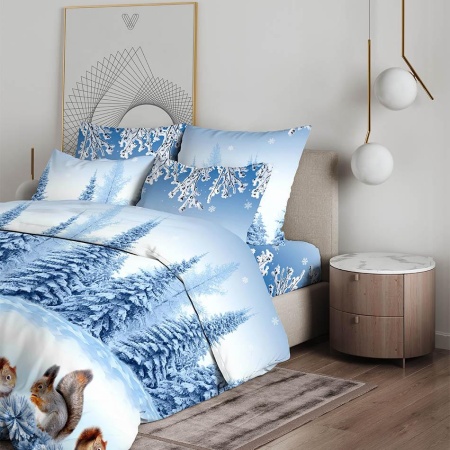 КПБ Василиса 17 1,5 203/150 бязь наб 70*70 4112 Белочки