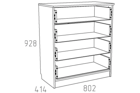 НМ 013.71-01 М Комод (Акварель, Капучино/Дуб сонома, Дуб Сонома)