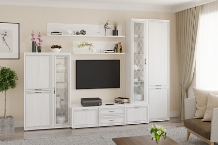 ГК-1001-СЯ мебель для гостиной (комплект из: ШК-1082, ПЛ-1001 ПЛ-1004, ТБ-1034, ШК-1064, ШК-1041)