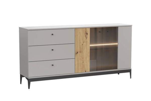 НОРДИК комод КД-2 Холодный серый/дуб Артизан