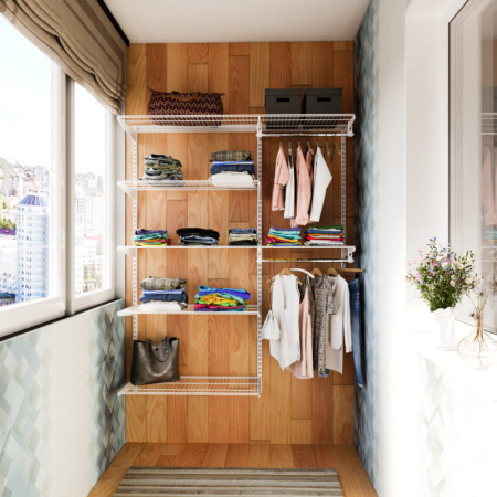 Универсальная гардеробная 1500 белая 350