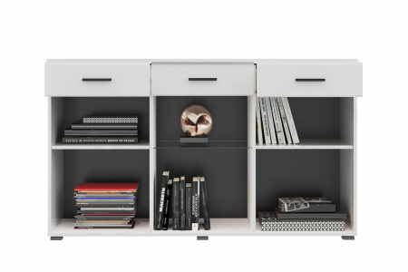 GLOSS комод КМ-150 Белый/Белый глянец