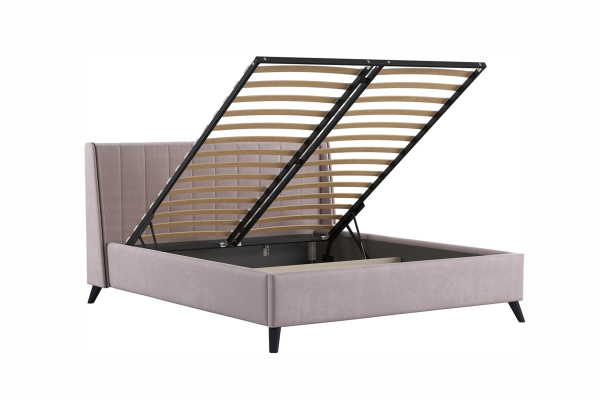 Кровать двойная Мелисса 160 ((тори 45 велюр (ява), Тори 45 велюр (ява))) (кровать/дно/механизм/основ