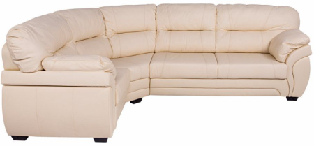 Диван БРУКЛИН (3р+1) - Н (Madras, Canvas 1510-Y-40R, кожа, Вариант 2, Высоковыкатной, левый, отстроч