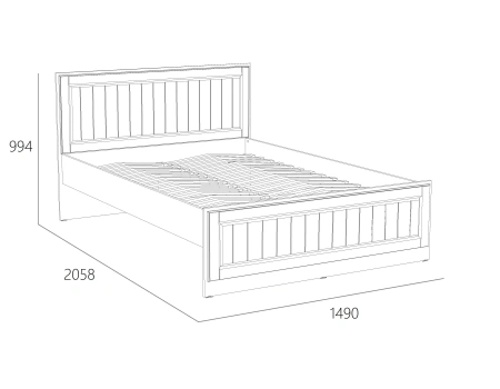 НМ 040.34-01 О (1400) Кровать ("Оливия", Белое дерево, Дуб Сонома)