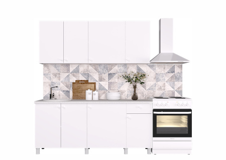 Кухня "POINT 180" (белый) (корпус белый + фасад белый)