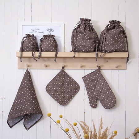 Полотенце декоративное 35х60 "Радушная хозяйка (Традиция)" (Горошек мокко)