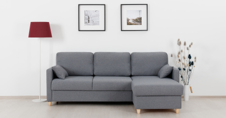 Диван - кровать угловой Дилан (Арт. ТД 423 Сага дарк грей (темно-серый))