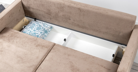 Диван - кровать Арно (Арт. ТД 565 Лаки 04 (песочный), Лаки 04 (песочный), Vertical 910 (молочно-сер