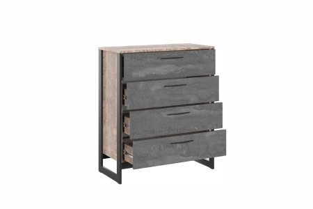 HUGO комод Т-2 Дуб Гранж/Железный камень