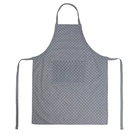 Фартук "Радушная хозяйка (Традиция)" 70*90 с карманом и регулируемой бретелью (Горошек серый)