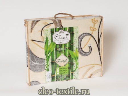 Плед Cleo "БАМБУК" двуспальный 180*200 микрофибра 100% 180/232-pb