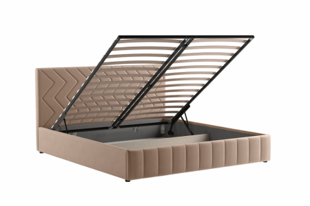 Милана 180 Кровать двойная НР (Tenerife latte (бежевый кофейный) (комплект с подъемным механизмом)