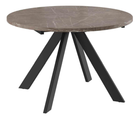 Стол RONDO-120, круглый раздвижной 120(160), Серый камень/Черный