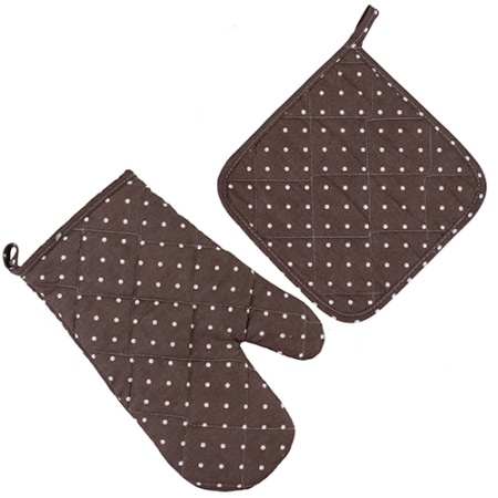 Набор для кухни 2 предмета "Радушная хозяйка (Традиция)" (горошек мокко)