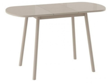 Стол ROUND-120, раздвижной со стеклом 120(152)*70, Капучино/Капучино