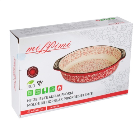 MILLIMI Форма для запекания и сервировки овальная с ручками, 31x20x6см, 826-337