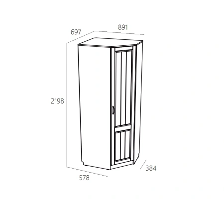 НМ 014.11 Х Шкаф угловой ("Оливия", Правый, Белое дерево, Дуб Сонома)