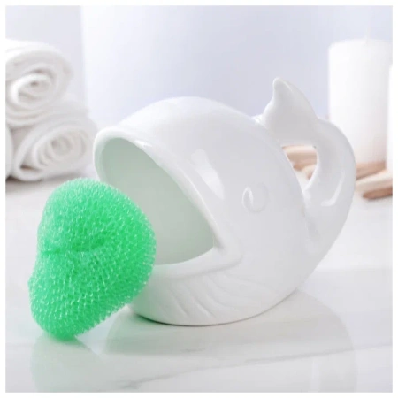 Подставка для губки "Кит", цвет белый 3956491