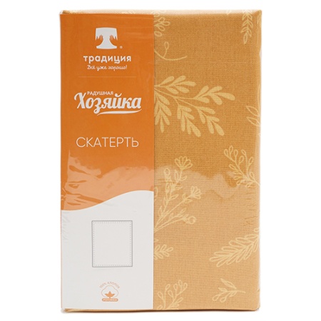 Скатерть декоративная  145х145 "Радушная хозяйка (Традиция)" (Ботаника охра)
