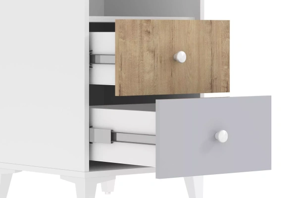 НМ 041.16 Стол письменный ("Морти", Дуб Бунратти/Серый, Белый)