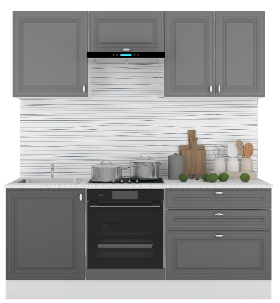 Кухня "ЕВА" (Графит софт) 2м