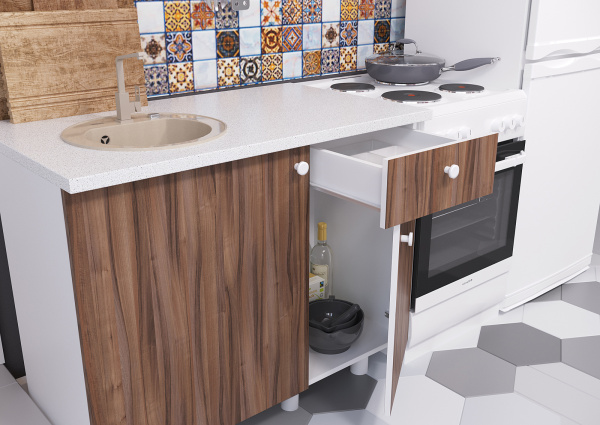 Кухня "POINT 100" (тьеполо) (корпус белый + фасад тьеполо)